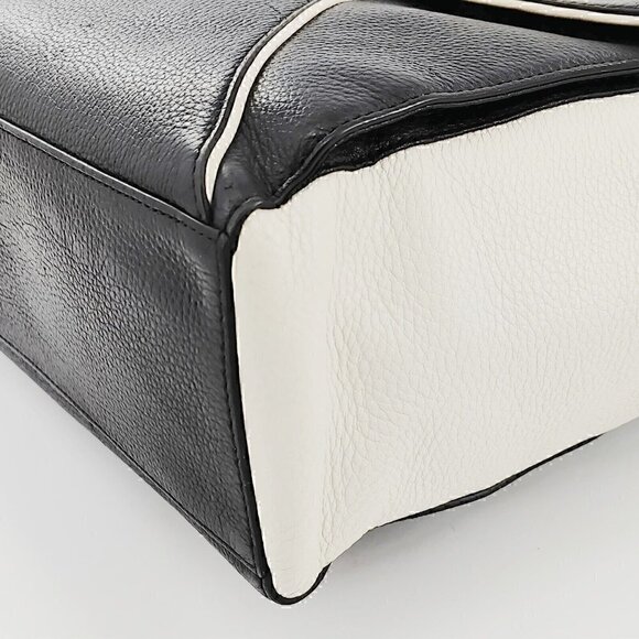 KATE SPADE  Black and Ivory Pebble Leather Tote Bag Pre-Owned - Picture 7 of 14